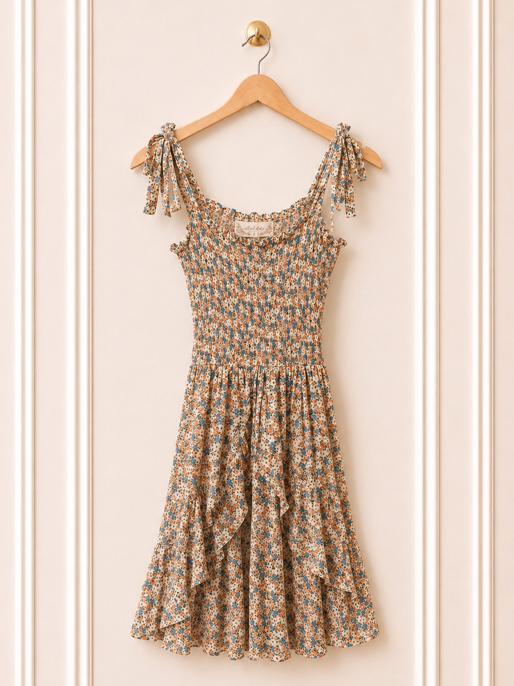 Alter’d State Floral Smocked Tie Strap Dress Size Small Boho Cottagecore